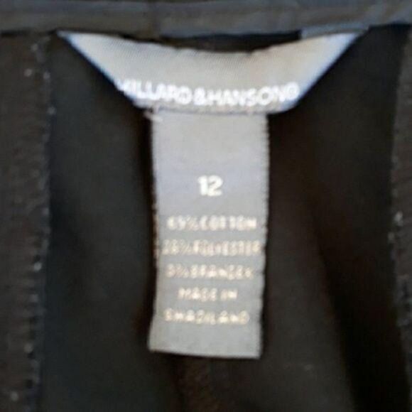 Hillard & Hanson High Rise Straight Leg Crop Pants Black Sz 12 - Picture 3 of 8